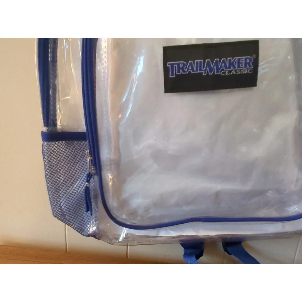 Clear Children's Trailmaker Backpack NWT Blue Trim 15